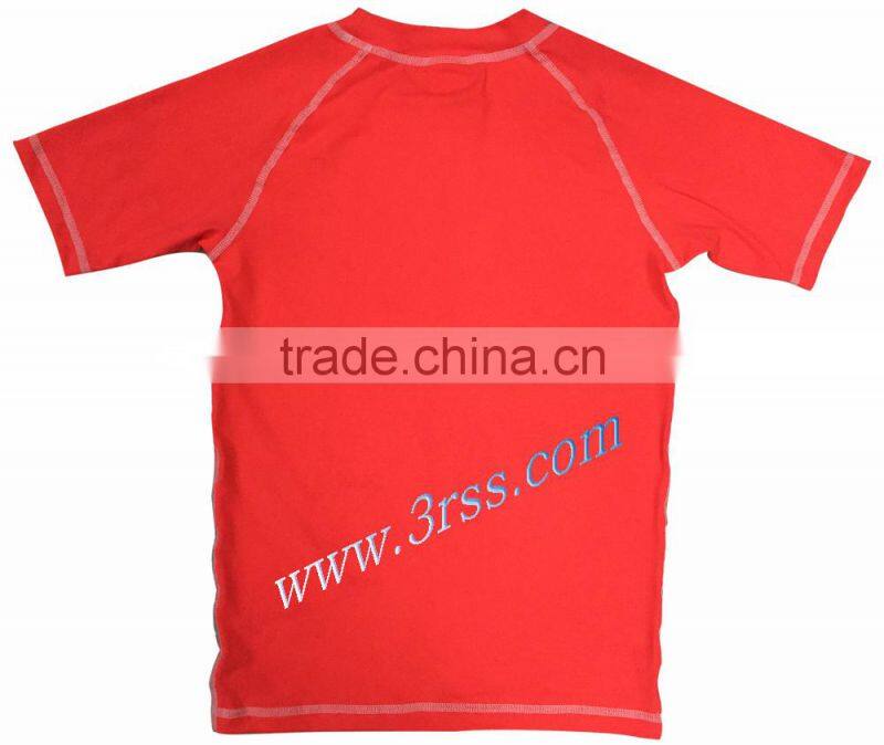 Flat lock stitching KIDS rash Tee Shirts with UPF50+