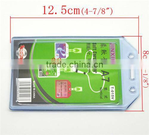 Blue Vertical Plastic ID Card Badge Holder 12.5x8cm