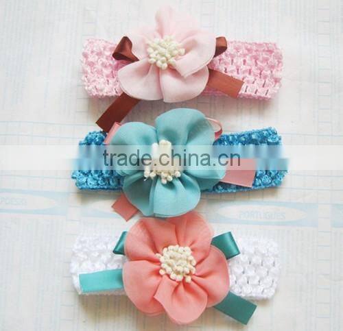 cheap knit baby headband with flower