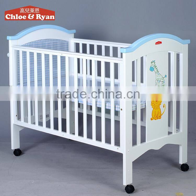 Franch Style hot selling Baby Crib, Soild wood baby crib, MDF Wooden baby bed