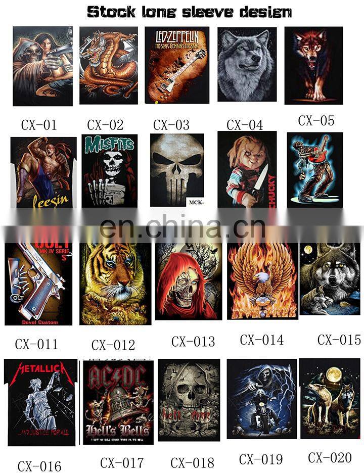 Rock cotton long sleeve shirt,t shirt screen printing,bulk t shirt printing