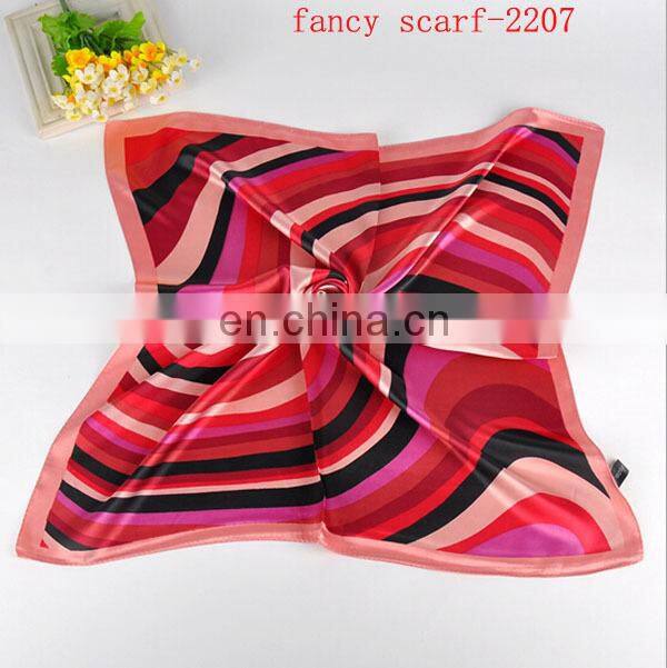 red flower print genuine silk scarf square