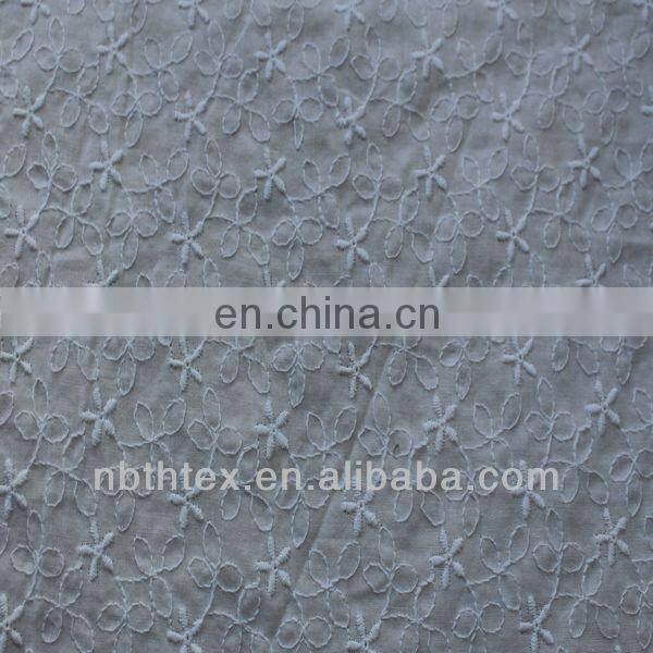 white cotton lace embroidery fabric