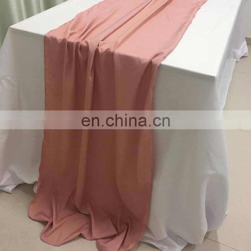 TR041#102 silk crepe de chine fabric green table runner wedding