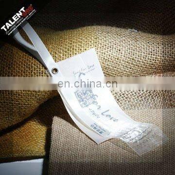 custom Silk Ribbon Printed Hang Tag for clothing