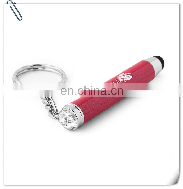 mini led sparkle stylus promotional keychain