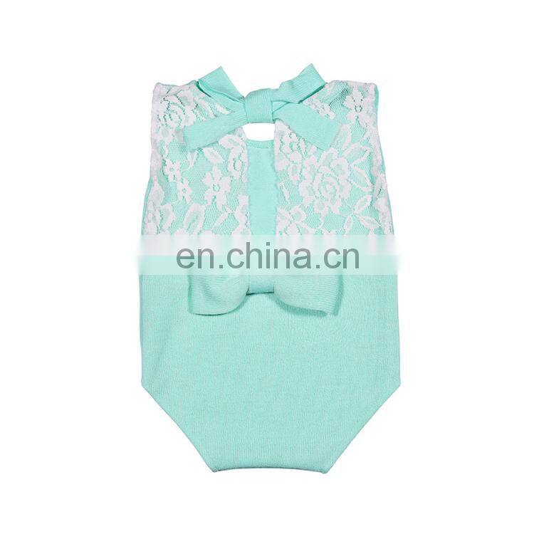 New design summer kids outfit dainty rompers baby girl lace romper Dainty Romper Newborn knit romper Baby lace props