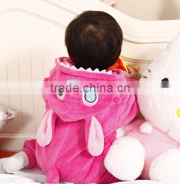 2015 walson winter thick baby anmial romper baby jumpsuit with button