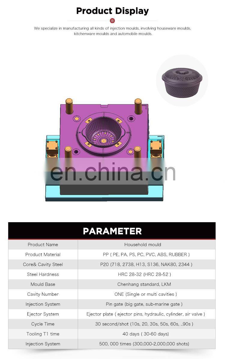 High quality household product round plastic rattan basket mould