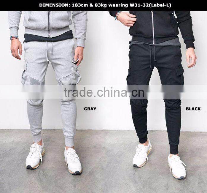 Biker Seaming Cargo Sweatpants Sweatpants Black Standard Sports