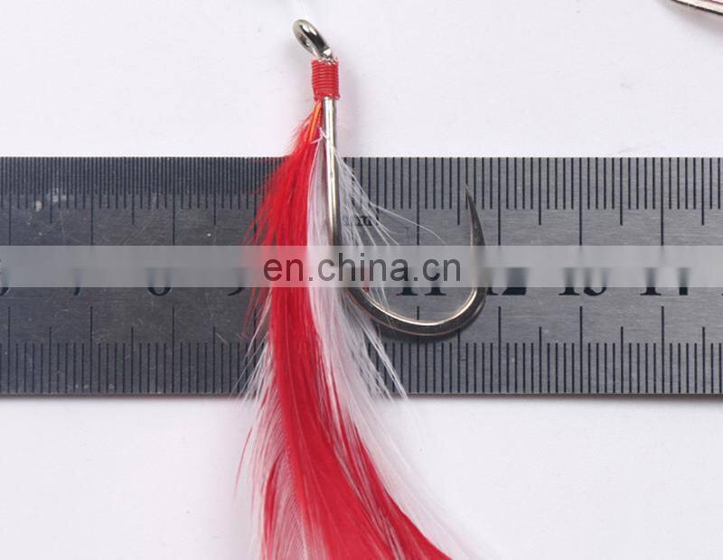93cm 10g 3 hooks per set Artificial Sabiki Fishing Hook Feather Squid Rigs