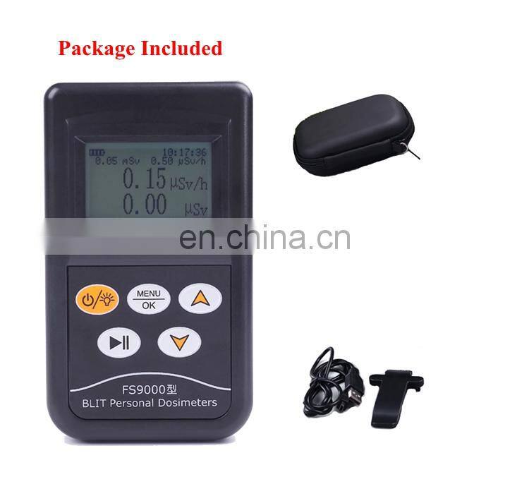 Chinese English Menu FS9000 Battery Type Nuclear Radiation Detector Radiation Dosimeter Detector
