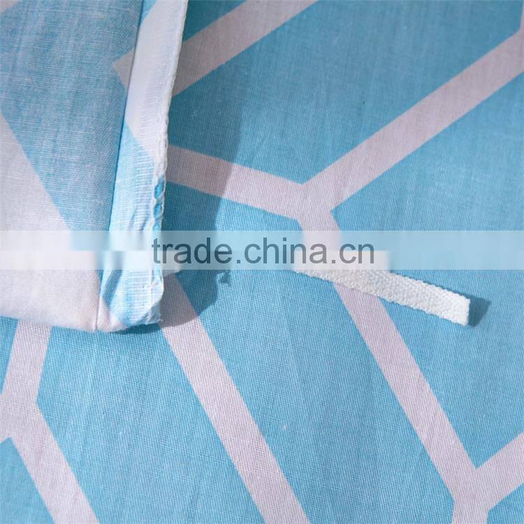 2015 Newest simple design blue weave line printed cotton bedspread bedding set comforter quilt sets home textile for America