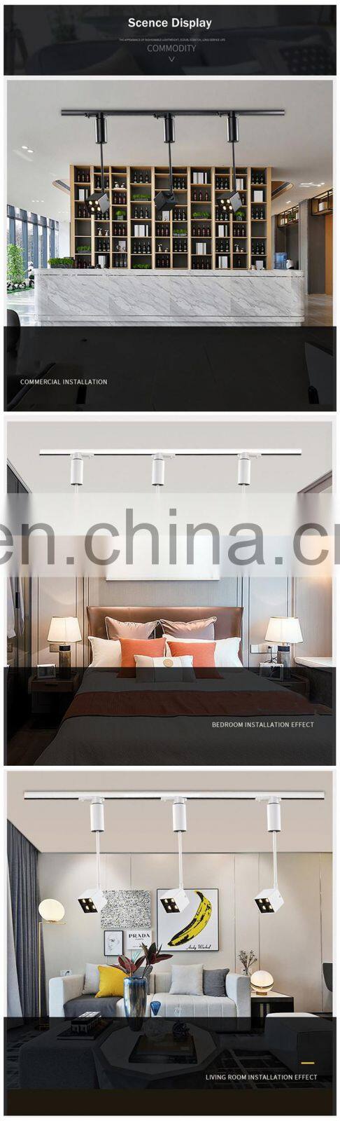 Nordic Modern Track Light 8W Long Pole Rail Spotlight LED Track Light AC 110V 220V Black/White Guide Rail Track Light
