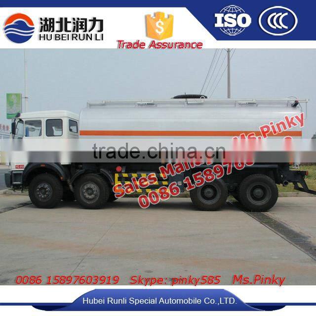 Baotou Beiben water/chemical aicd/oil/petrol,Fuel Tanker truck 8*4
