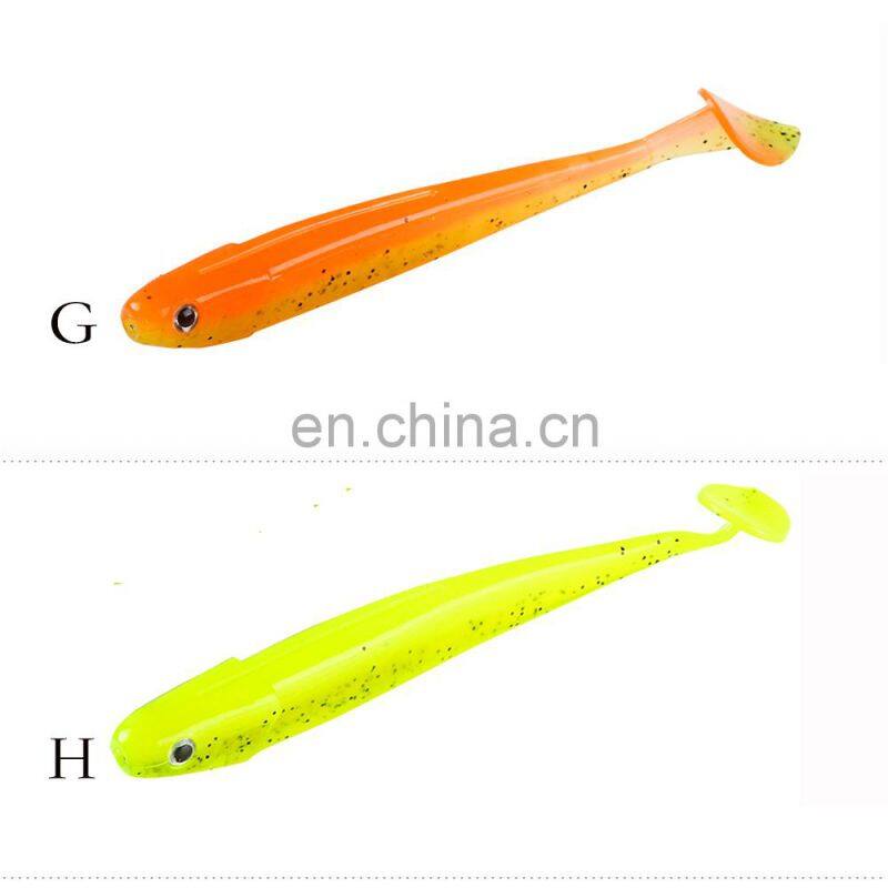 JOHNCOO New Fishing Lure Soft Bait Shad Worm 75mm 2.1g PVC Plastic Soft Artificial Soft Lure 8pcs