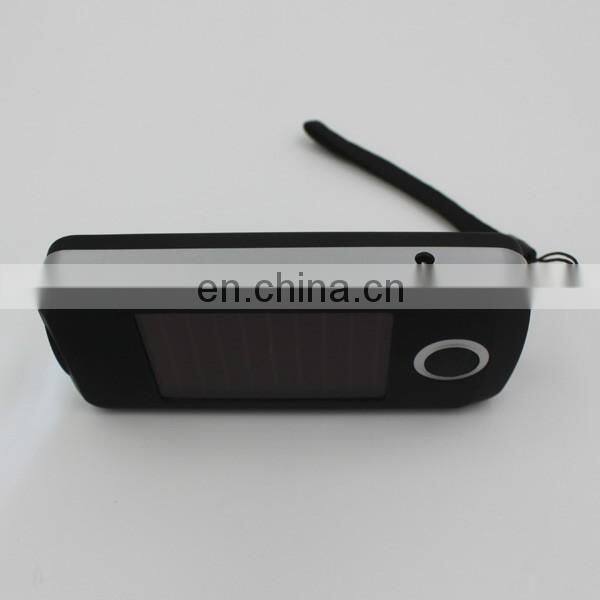 Black Soft Touch Rechargeable Rectangle 3 LED Solar Torch Light