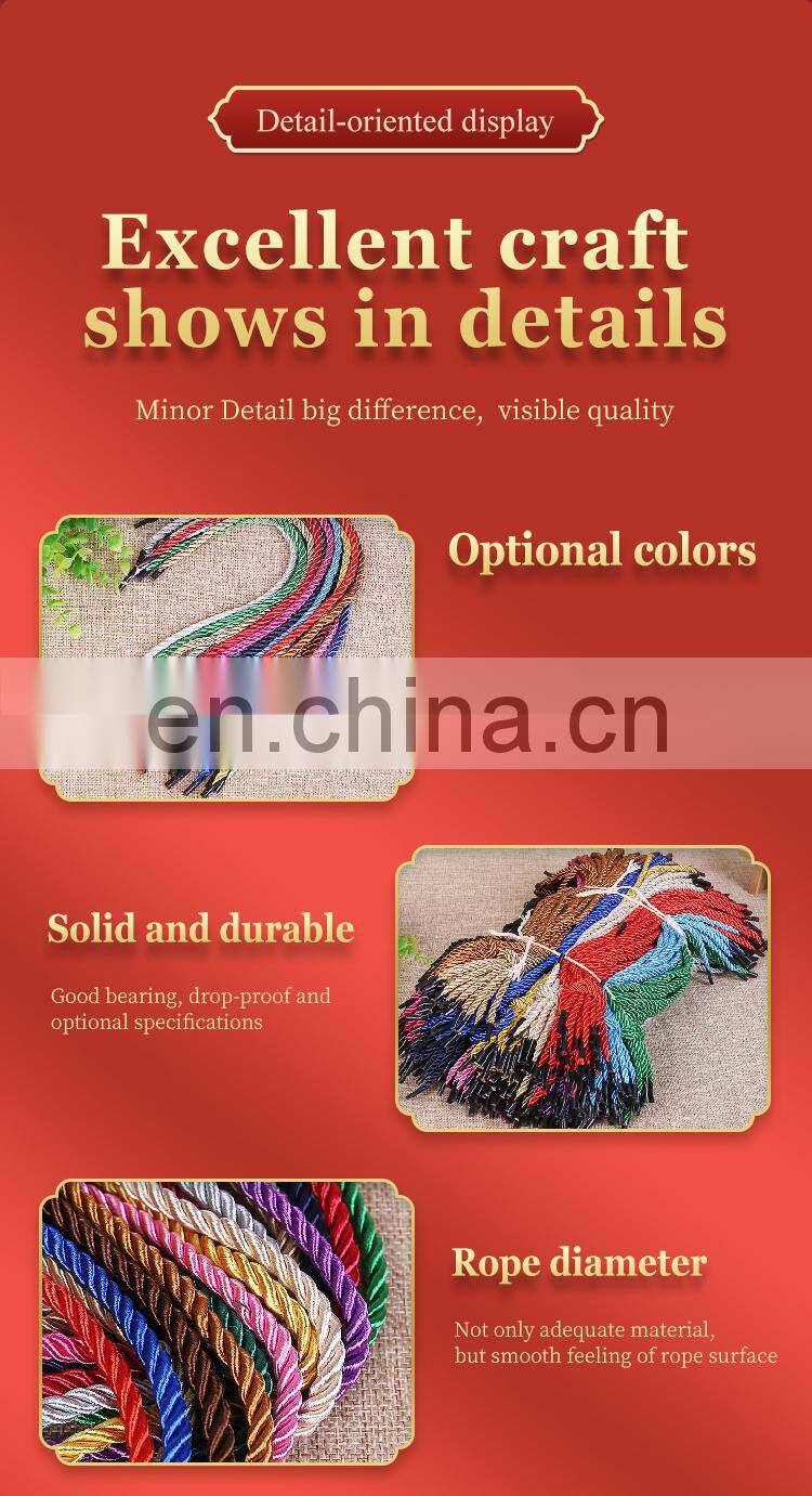 Factory Directly Wholesale colored round premium 3-strand Twisted packing rope with buckle clip for gift boxes paper bag