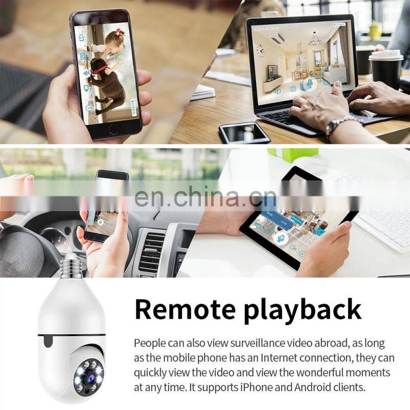 Wifi Panorama Camera Horizontal View 360 Degree CCTV Bulb Camera