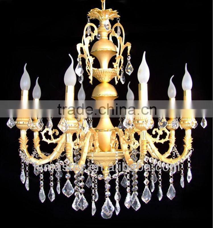 modern luxury 5 star hotel crystal chandelier with 8 lights /decorative heads crystal chandelier pendant light