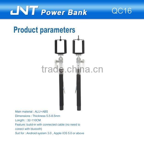 New Crystal head wired slefie stcik holder for mobile phones QC16