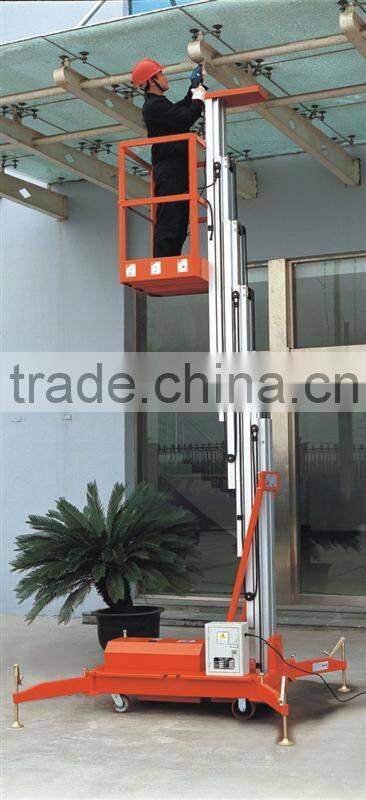 6-10 meter protable single mast aluminum telescoping lift table
