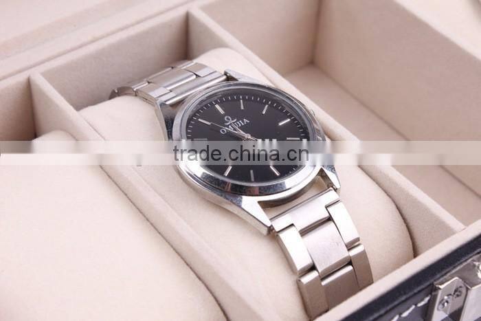 W806-3 3 Slot Grid Cheap Wholesale PU Leather Watch Packaging Display Box