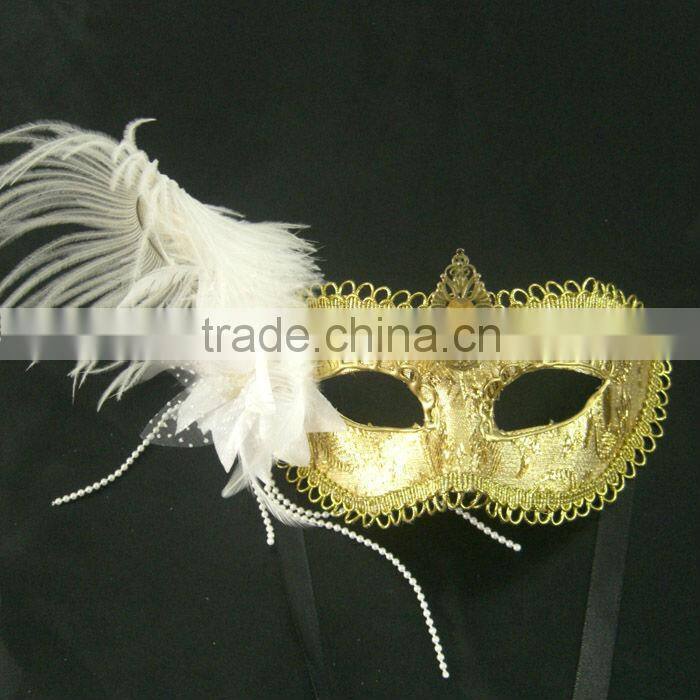 Crystal Masks With Ostrich Feather