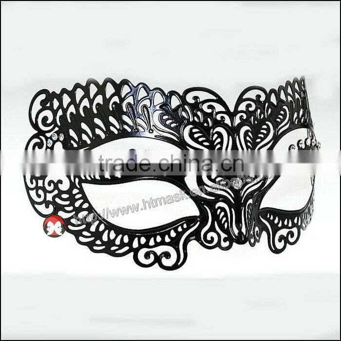 Fast Delivery Small Wholesale Venetian Party Mask, Filigree Metal Party Mask Black Masquerade Metal Party Mask