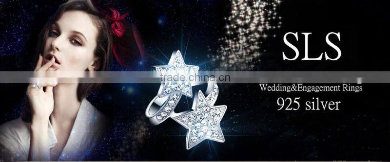 Cute for girls princess jewelry 925 silver black CZ micro paved finger rings with Angel wing