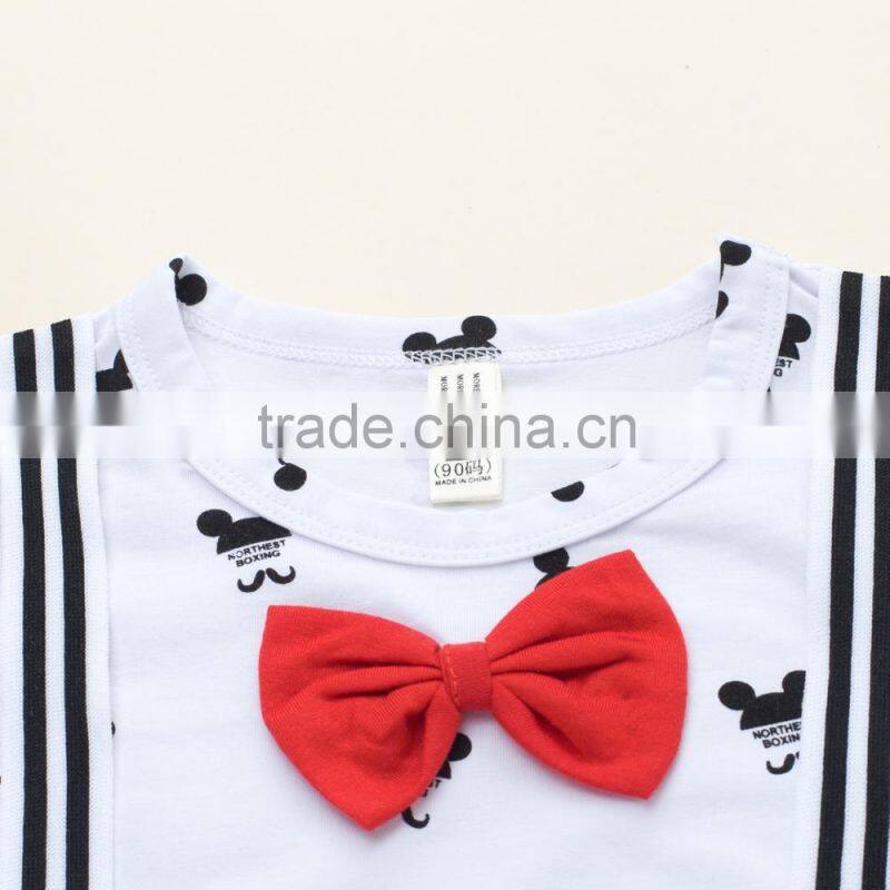 Korean Style Cute Baby Boys Summer Short Sleeve Cotton T-shirt & Grid Pants Baby Clothing Sets