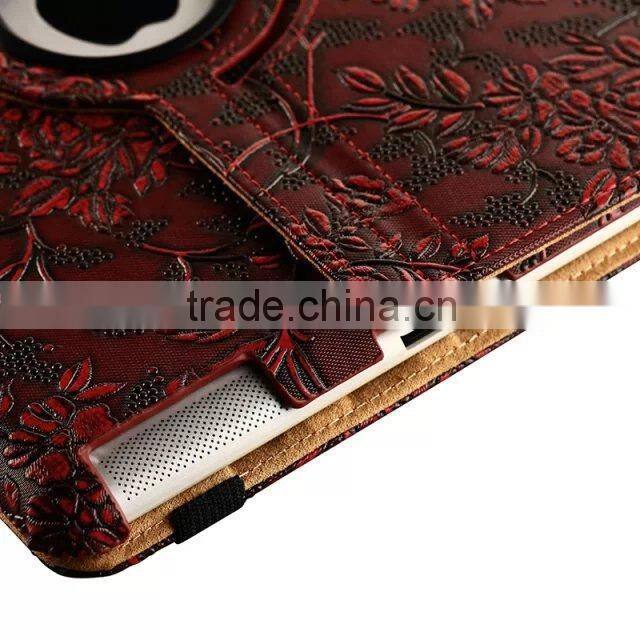 Flower 360 rotate stand leather case For iPad 6