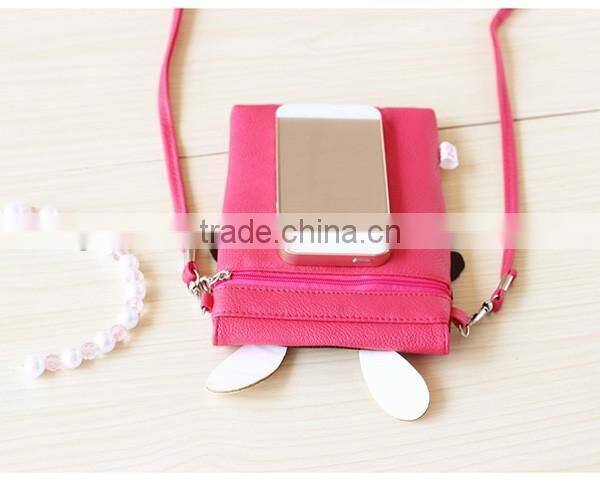 Wholesale cartoon small beauty girl mobile phone bag cell sling phone bag