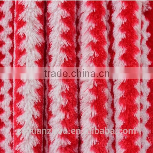 knit polyester yarn dyed plush fabric