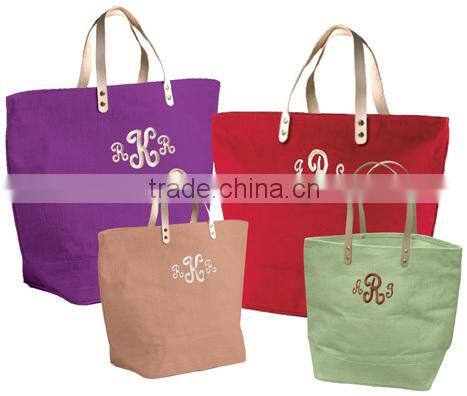 eco-friendly embroidery jute handbag for women
