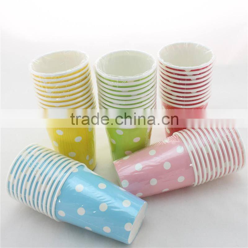 High Quality 9oz Stripe Drinking Paper Cups for Wedding Decoration