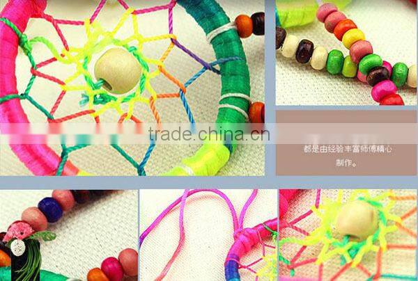 Colorful wood beads Dream catcher Indian car pendant dreamcatcher