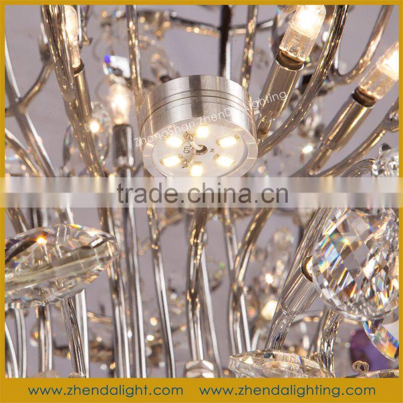 CE/ROHS/FCC Certificated modern gold crystal chandelier light