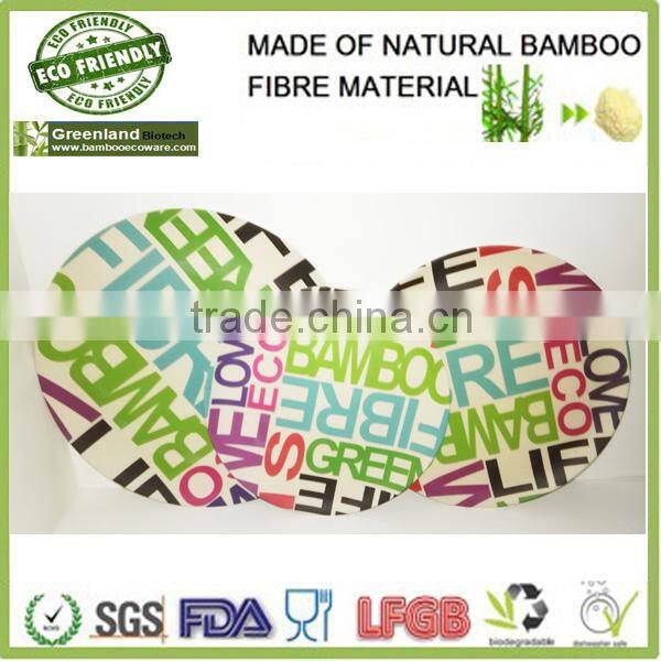 high qualtity eco-friendly and biodegradable bamboo fiber colour plate