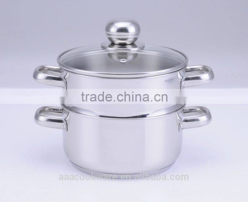 Promotion products cheap price Stainless steel cookware steamer set 201 gift/garden