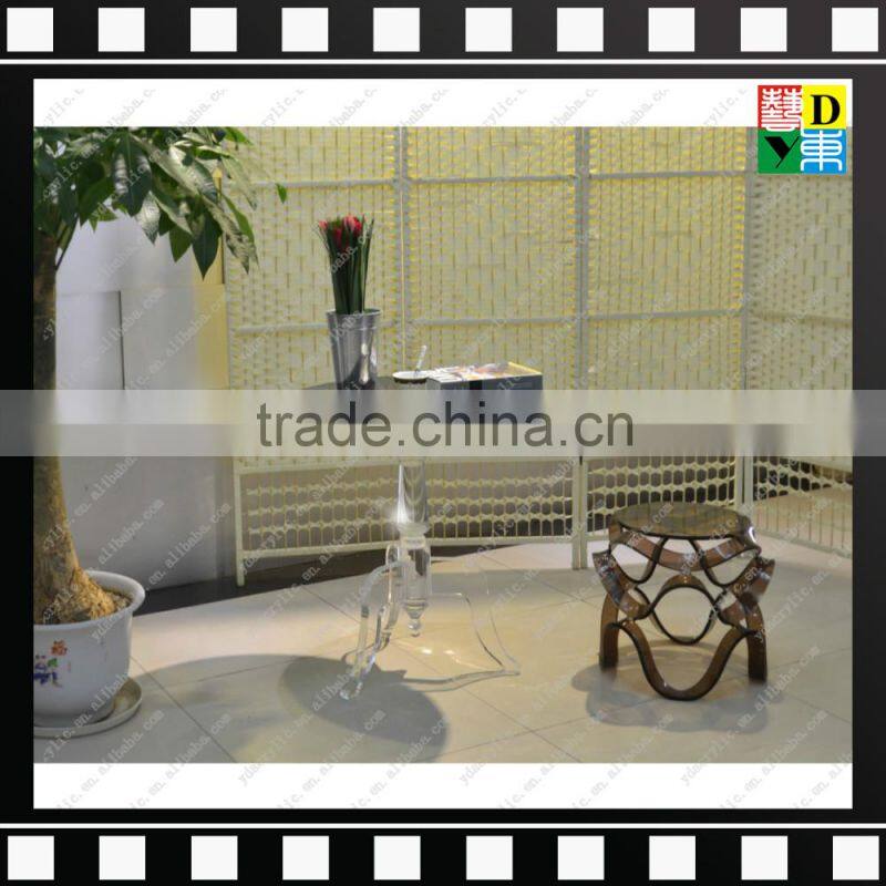 2016 Clear acrylic living room folding coffee table with glass or stone top For home and hotel and restaurant
