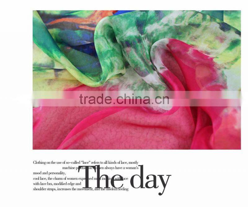Chiffon Flower,colorful flower for dress flower design printed chiffon fabric