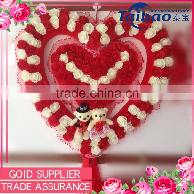 Wedding wall decor use product foam material red hear decoration