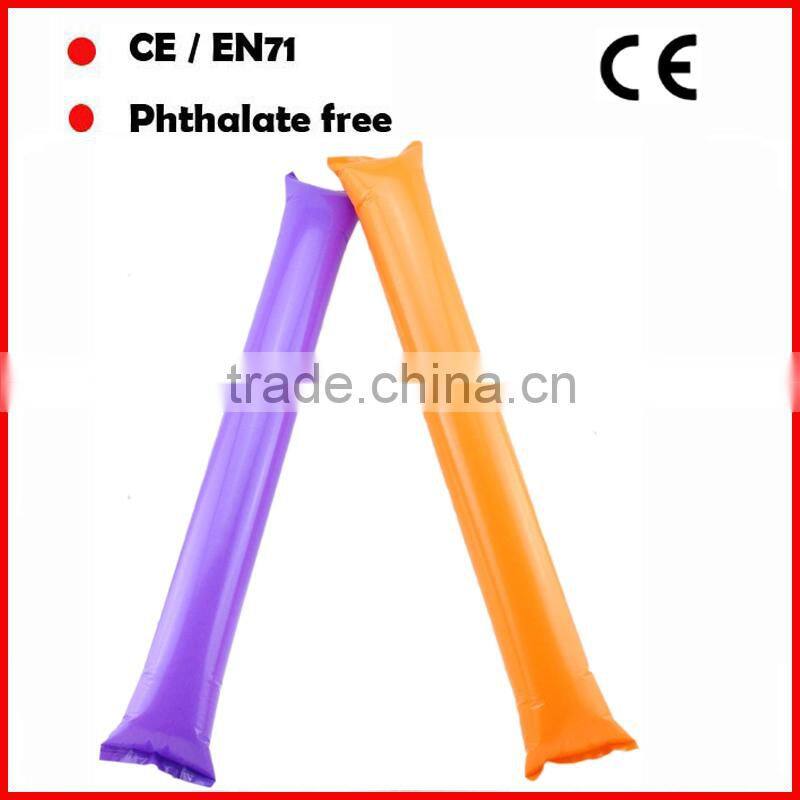 custom printing orange color inflatable bang bang sticks cheering sticks for promotion