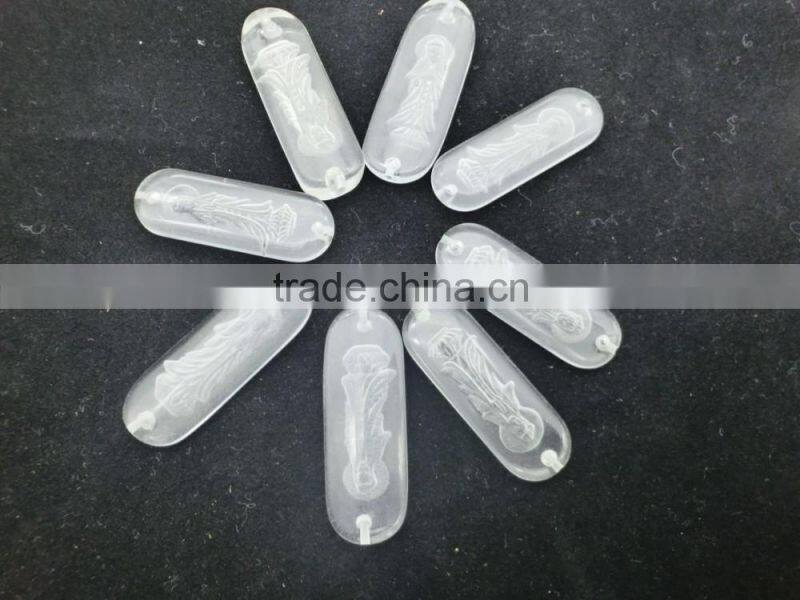 Wholesale chakra clear glass pendant with Guanyin Buddha inside excellent gift