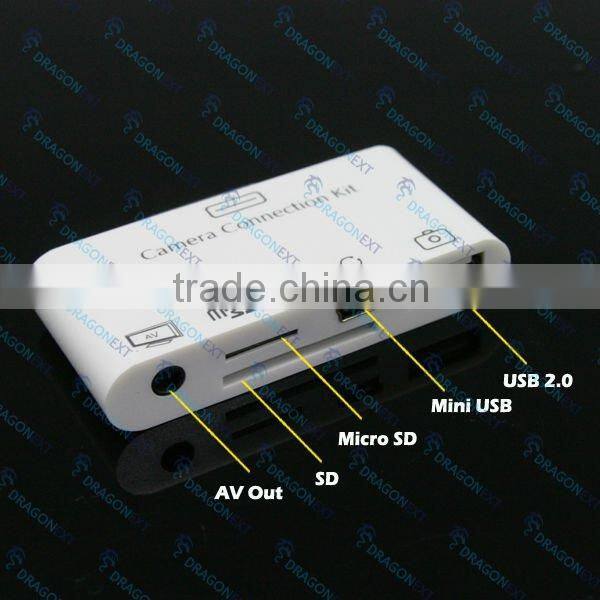 5 in 1 USB Camera Connection Kit SD MMC TF AV Slot For iPad iPhone