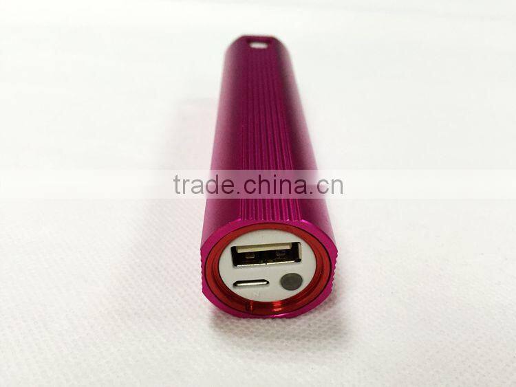 alluminium alloy cylinder external battery backup flashlight New style power bank 2000 2200 2600mah for iphone6