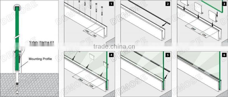 handrail plexiglass/balcony handrail height from demose