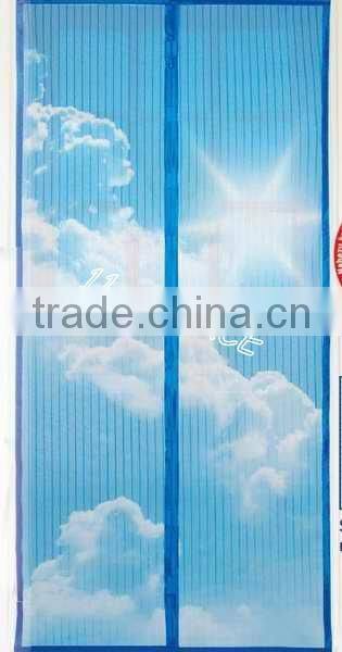 Printed magnetic anti-mosquito door curtain