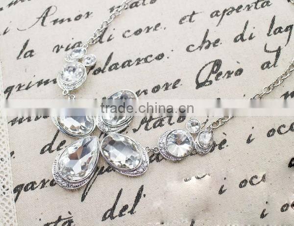 Gold filled Clear Diamond Glass Necklaces